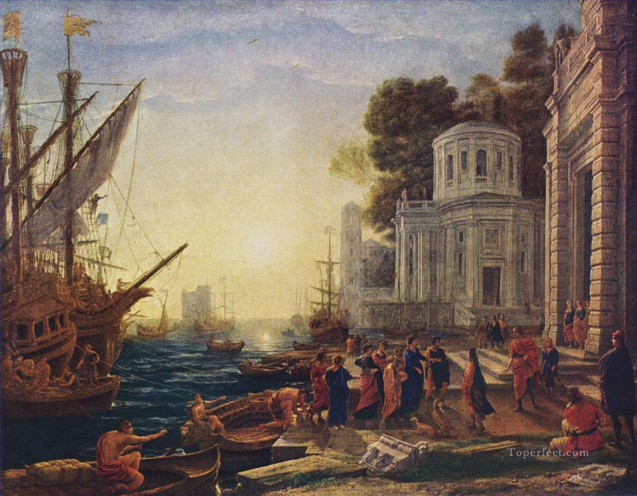 El desembarco de Cleopatra en Tarso paisaje Claude Lorrain Pintura al óleo